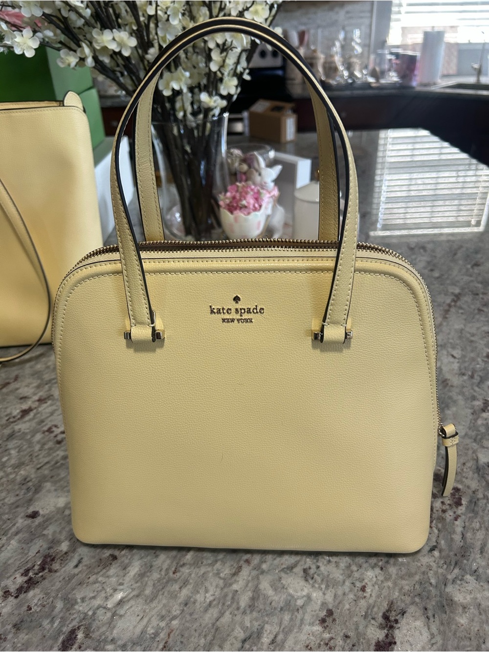 kate spade Light Yellow Leather Dome Satchel